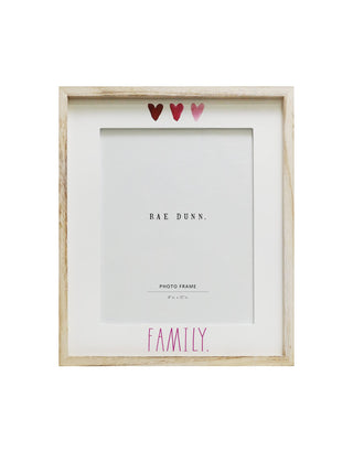 Rae Dunn 8 x 10 Inch Picture Frame Wood - Farmhouse Photo Frame for Wall Hanging or Desk / Tabletop Display - Rustic Frames for Family Photos, Couples, Kids, Pets - Home and Office Décor, "Family"