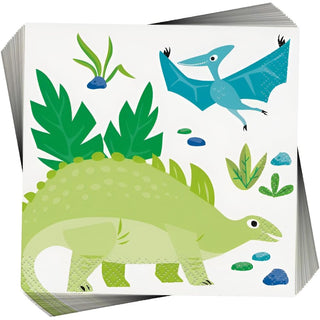 Unique Industries Dinosaurs Beverage Napkins (16 Pcs) - 1 Pack
