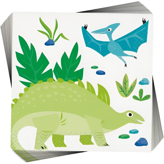 Unique Industries Dinosaurs Beverage Napkins (16 Pcs) - 1 Pack
