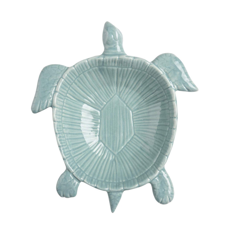 Beachcombers Coastal Life 6.75" Ceramic Blue Turtle Dish