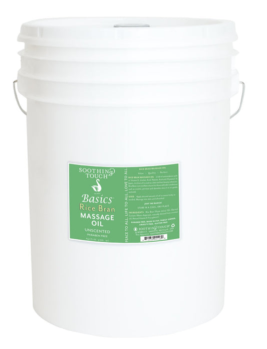 Soothing Touch Basics Rice Bran Massage Oil, Unscented, 640 Ounce