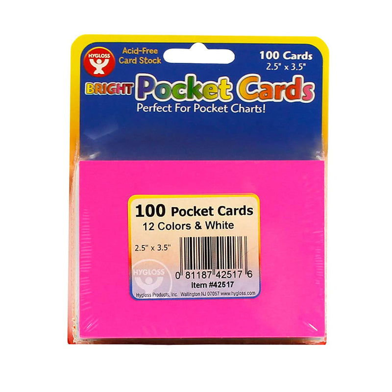 Pocket Cards Bright Tag 2.5x3.5 8ea by Hygloss