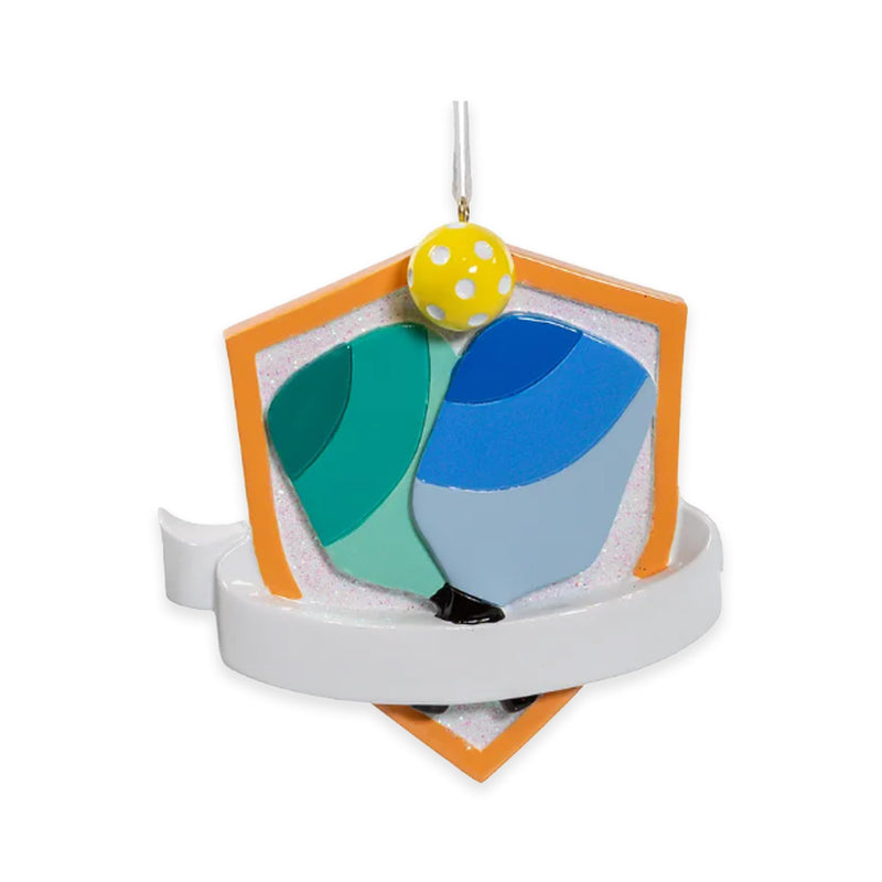 Kurt S. Adler W8550 Pickle Ball Blue, Yellow, and Green 3.75 Inch Resin Hanging Christmas Decoration Ornament