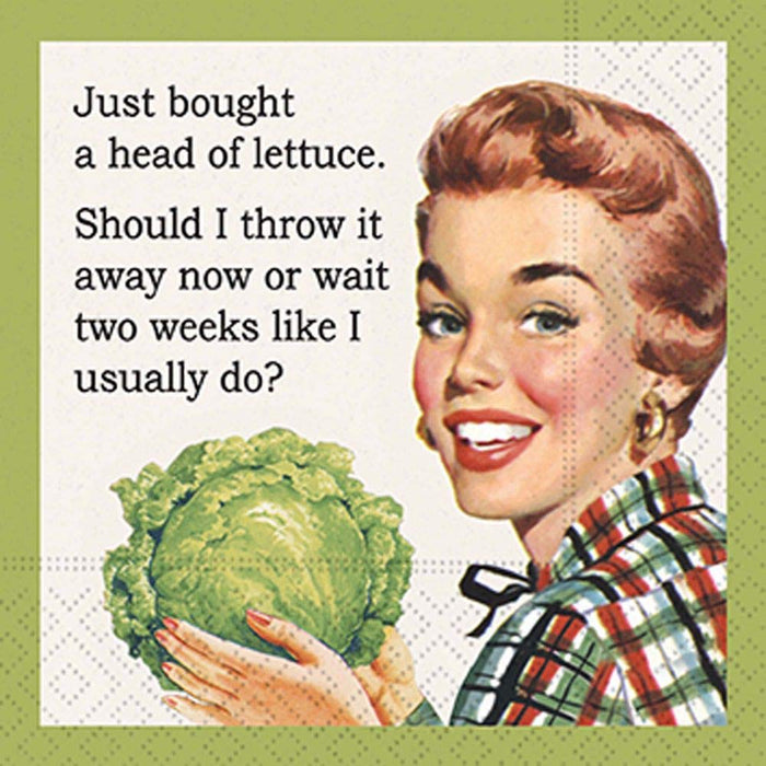 Design Design 624-10069 Just Bought Lettuce Beverage Napkin, Multicolor