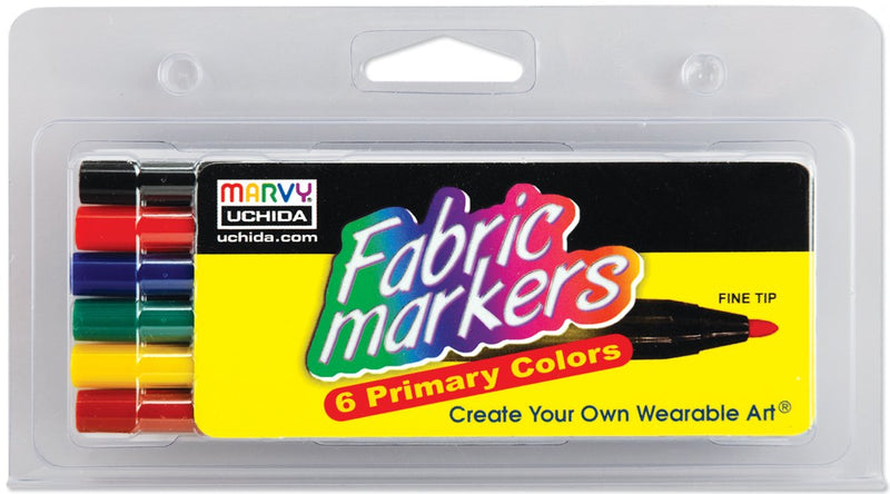 Uchida Fabric Marker Fine Tip 6/Pkg-Primary