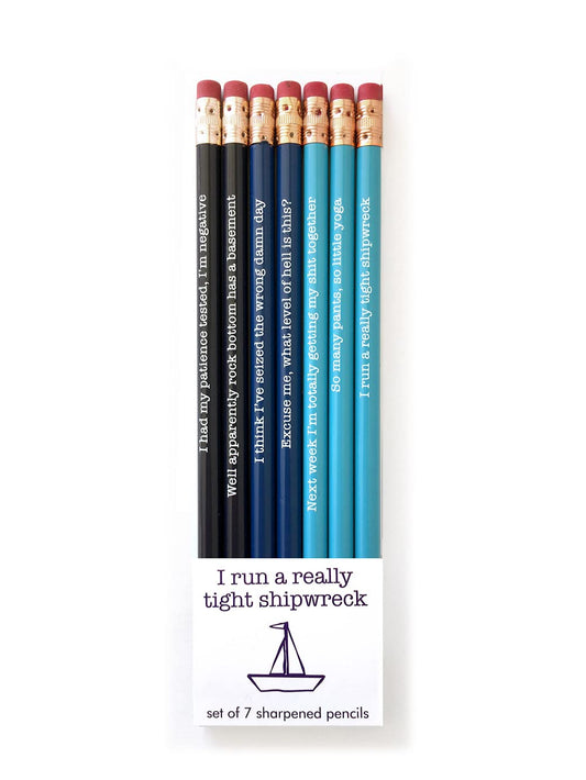 Snifty SPP7015 Novelty Pencils Set - I run a really tight shipwreck - Fun Gift