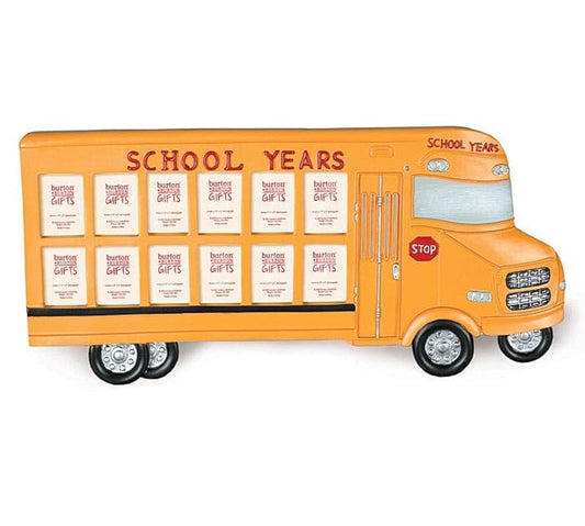 burton+BURTON School Bus Shape Frame, 13-inch Width, Photo Holder, School Decor