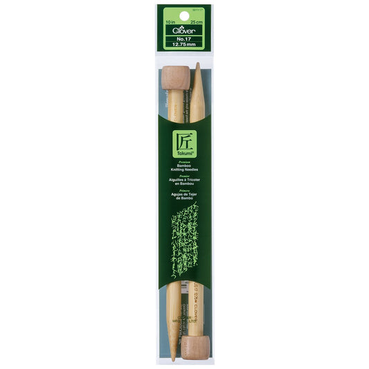 Clover Takumi Bamboo Single Point Knitting Needles 10-Size 17/12.75mm