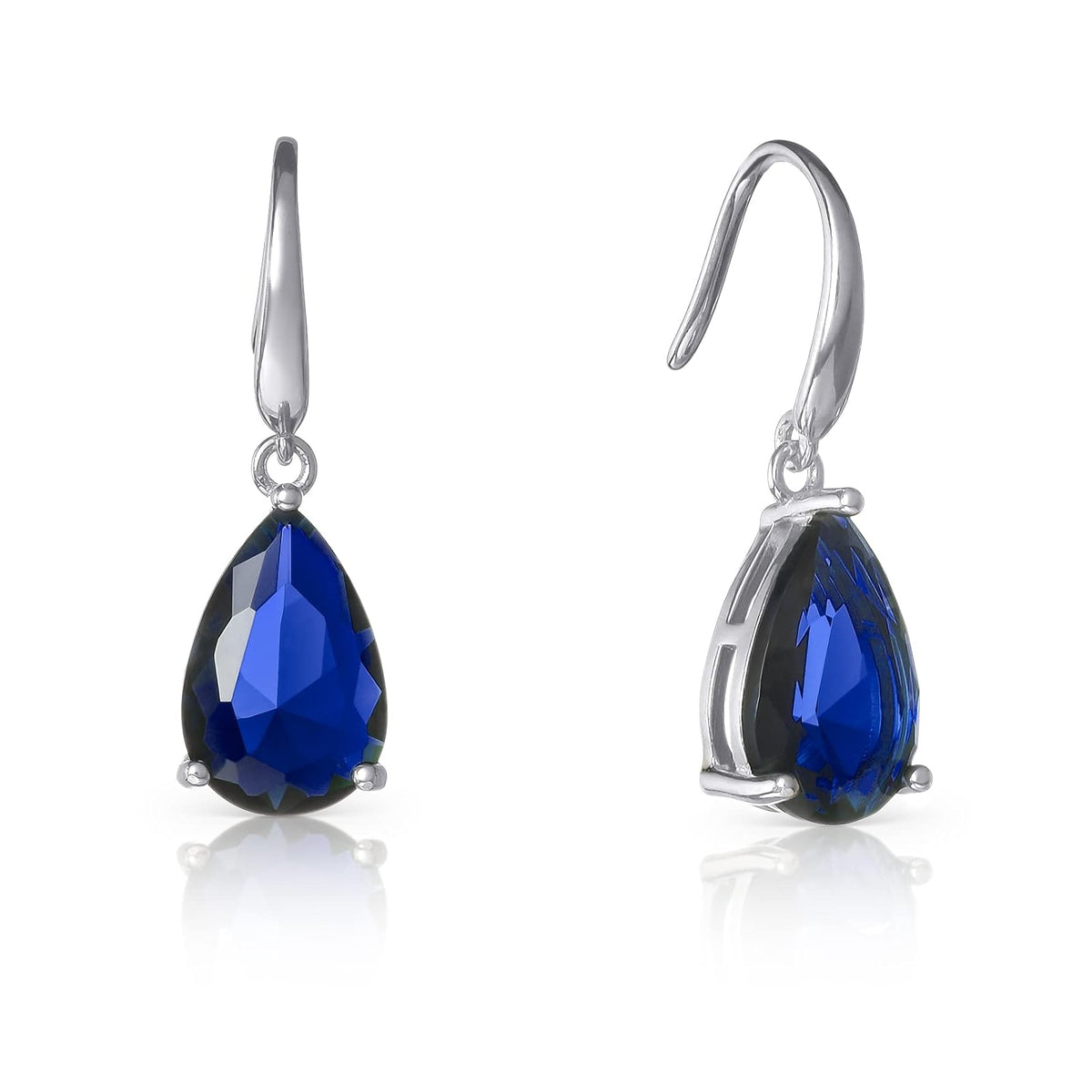 namana Earring, Blue-Silver, Dangle