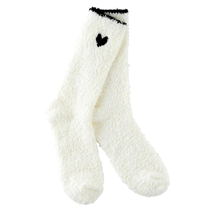 Bella Sleep + Spa Socks, Black Heart/Black Trim, Modern