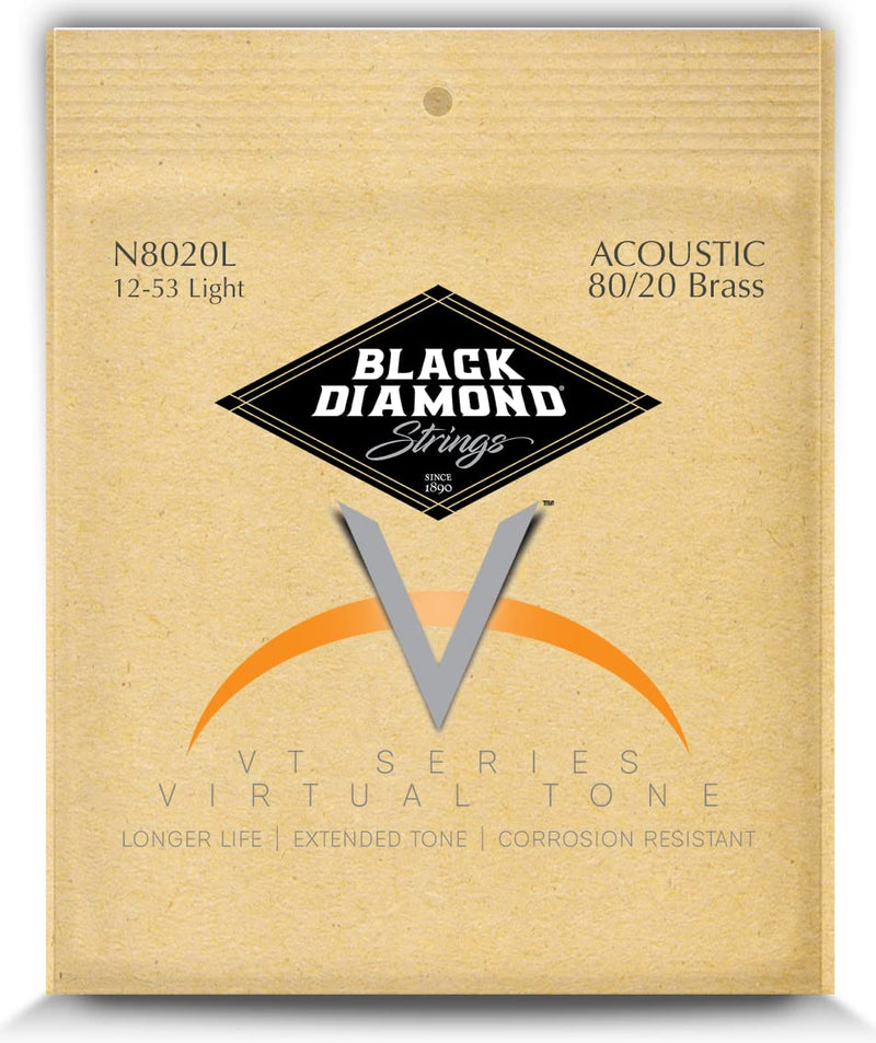 Black Diamond Strings® N8020L Acoustic 80/20 Brass Wound Light .012P.016P.024B.032B.042B.053B