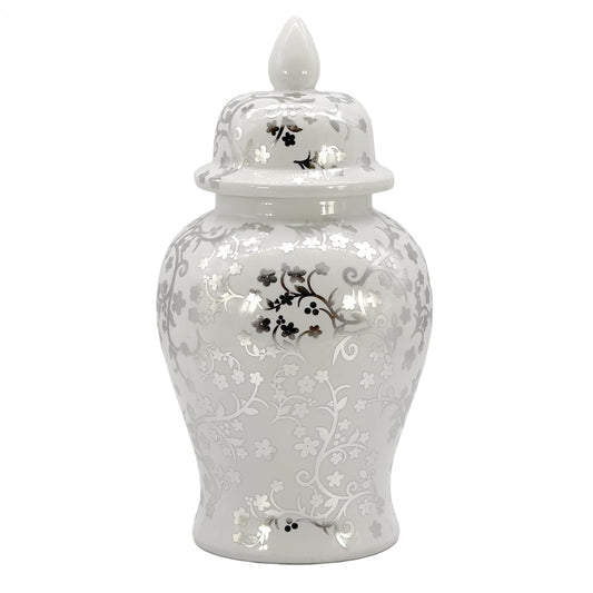 Galt International Jar, 135.3 Ounces, Silver & White