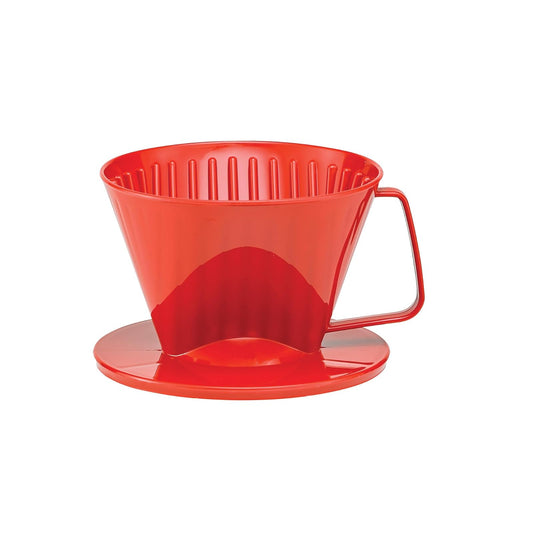 HIC Coffee Filter Cone, Red, Number 1-Size, Brews 1 to 2-Cups
