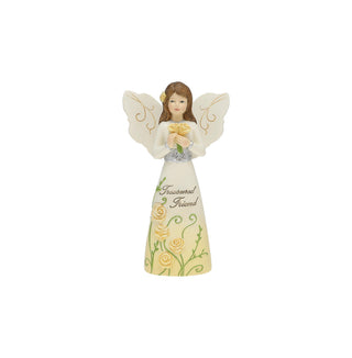 Pavilion - Treasured Friend - 5" Angel Figurine Floral Spring Home Decor Bestie BFF Best Friend Present