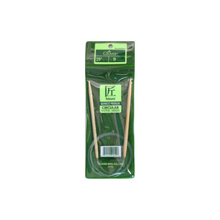 Clover Knitting Needle, US 9 (5.5mm), 29 Inches, Brown, Clear
