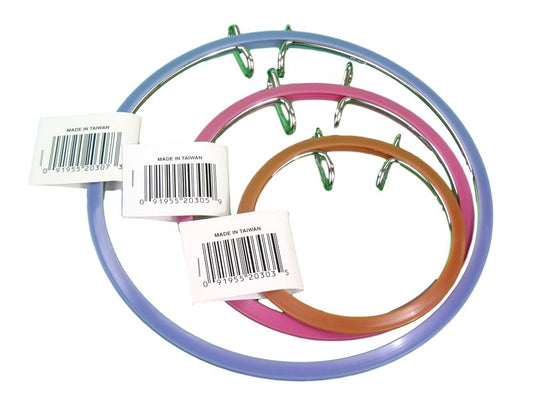Frank A. Edmunds Set of 3 Assortment, 3.5-inch, 5-inch and 7-inch Spring Tension Embroidery Hoops,