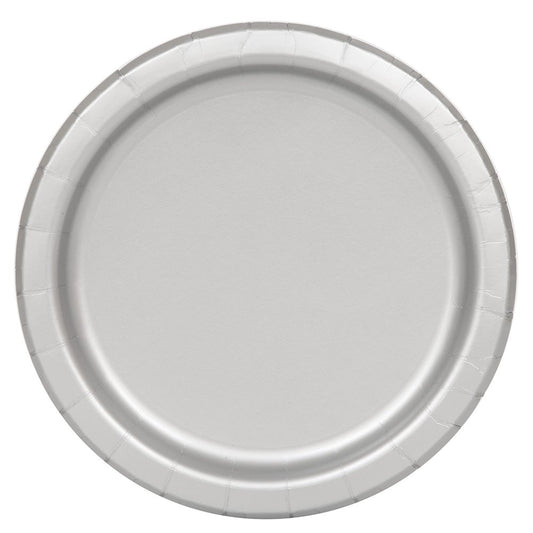 Unique Industries, Paper Plates, 16 Pieces - Silver