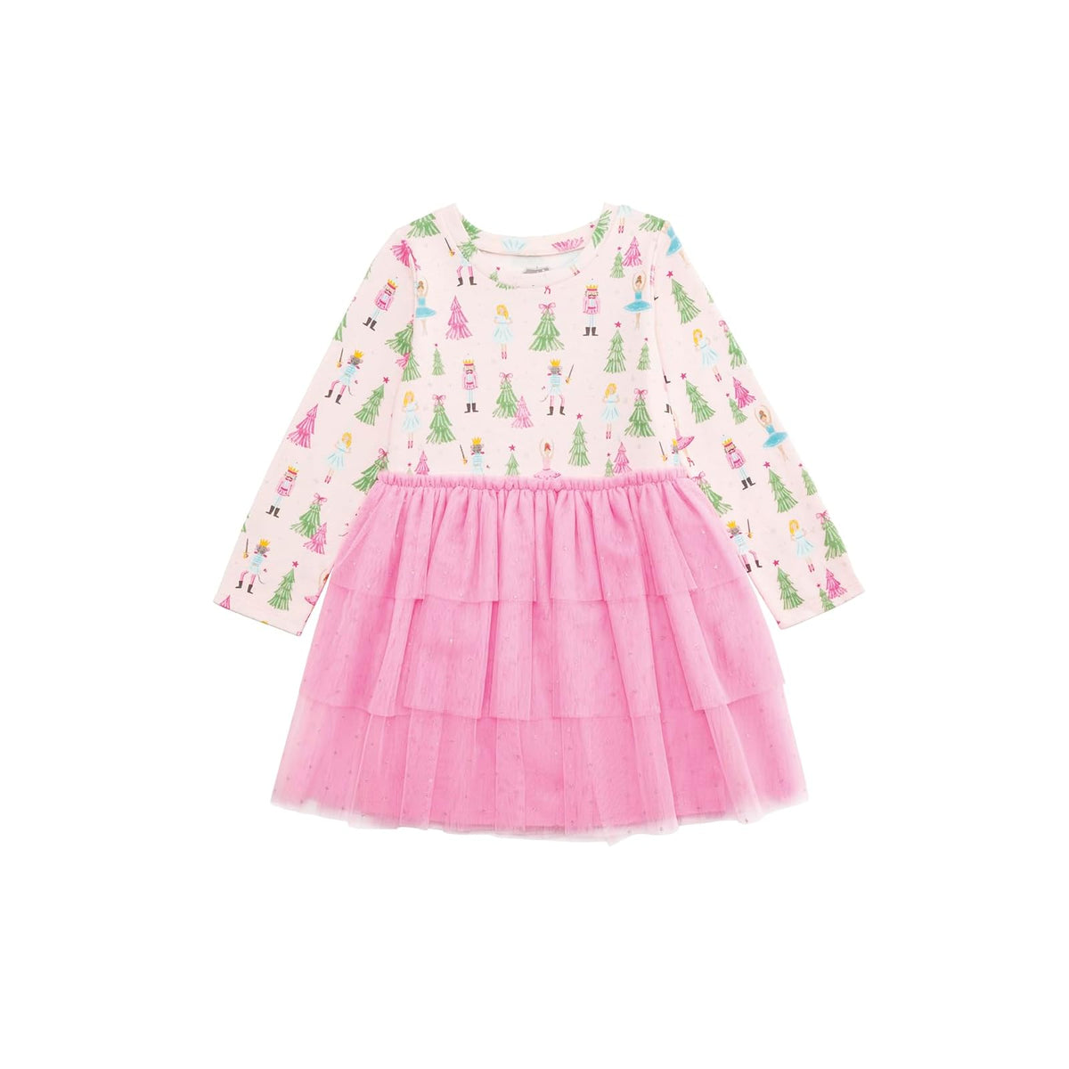 Mud Pie Dress, Pink, Kids Christmas Nutcracker Print Tutu Dress