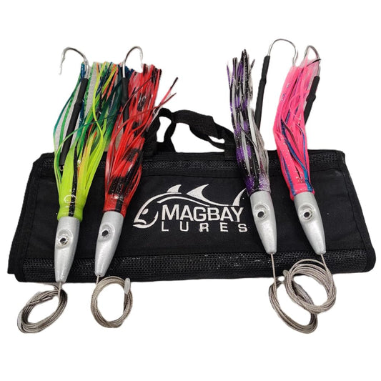MagBay Lures Torpedo Speed Wahoo Trolling Set with Lure Bag + Wire and Cable Rigged Wahoo Lures