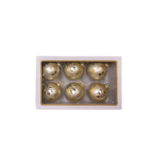 Kurt S. Adler Hanging Ornament, 80MM, Light Gold