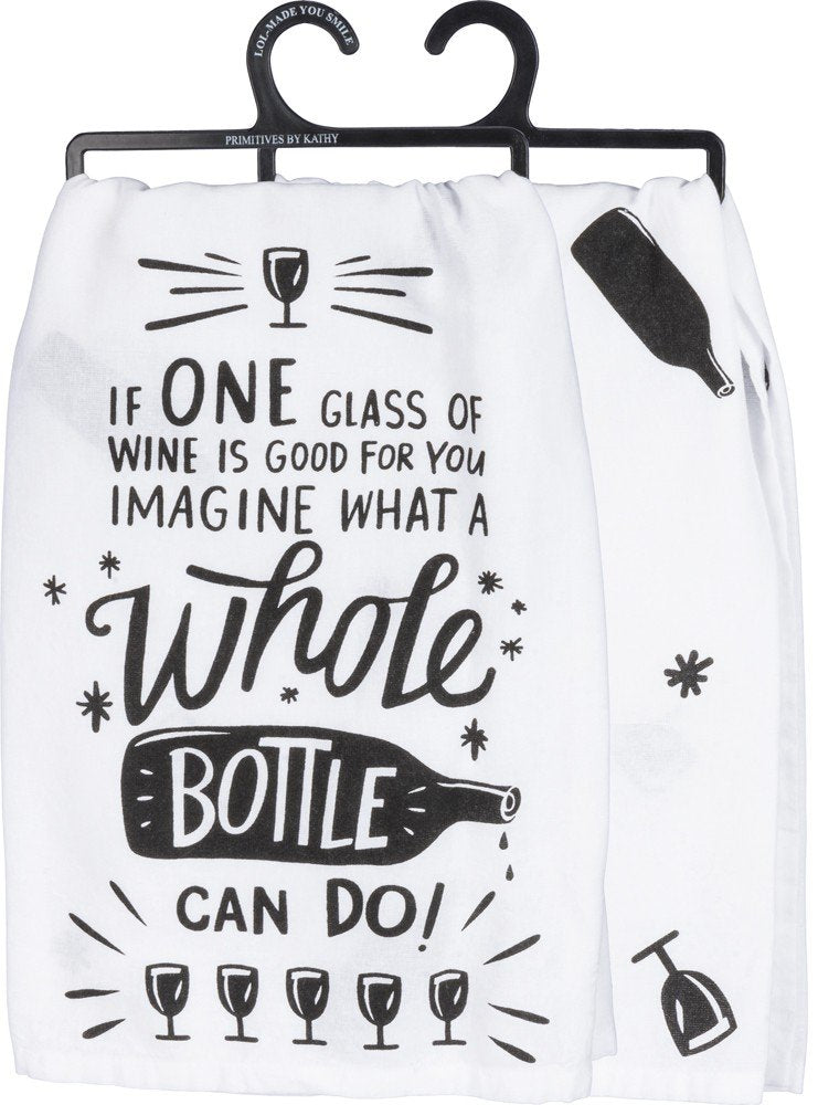 Primitives by Kathy LOL Made You Smile Dish Towel, 28", Whole Bottle