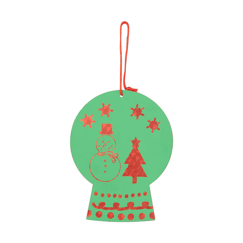 Fun Express Magic Color Scratch Christmas Snow Globes with Stencils - Craft Supplies - 12 Pieces