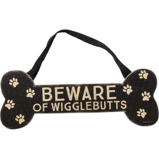 Primitives by Kathy Decorative Signage, 12" X 4.5" X 0.25", Wigglebutts