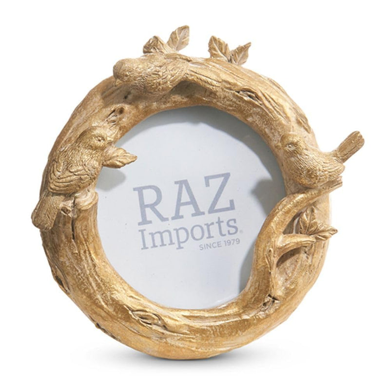 Raz Imports 2024 The English Manor 6" Gold Ornate Bird Picture Frame