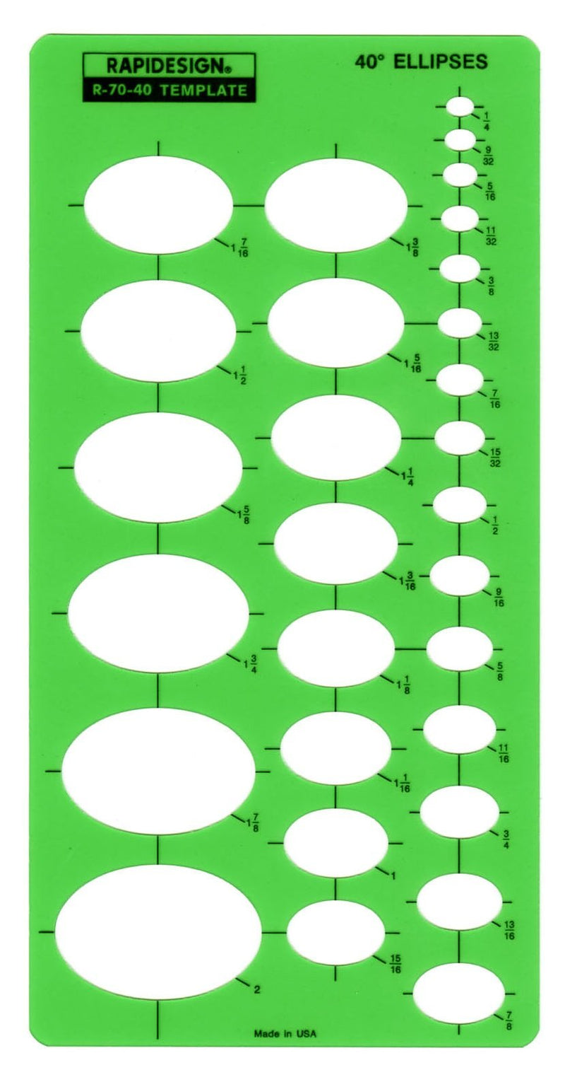 Rapidesign 40-Degree Ellipse Template, 1 Each (R70-40)