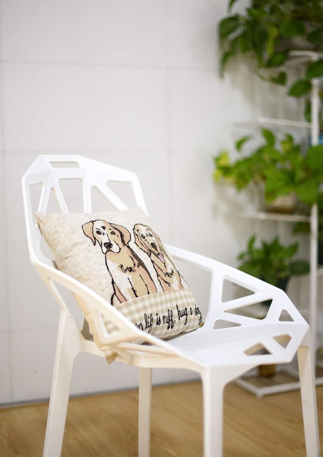 Comfy Hour Doggyland Collection Square 14inch Home is Where The Dog is Sofa Throw Pillow, Polyester