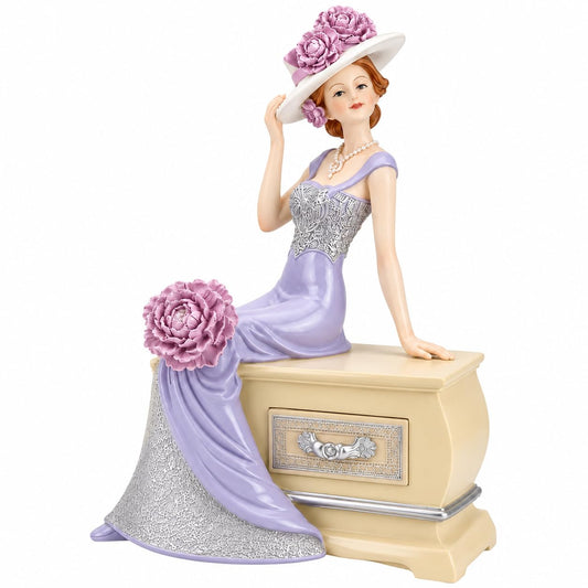Comfy Hour 12.4 Inch Victorian Decor Lady Figurine, Lavender Gown