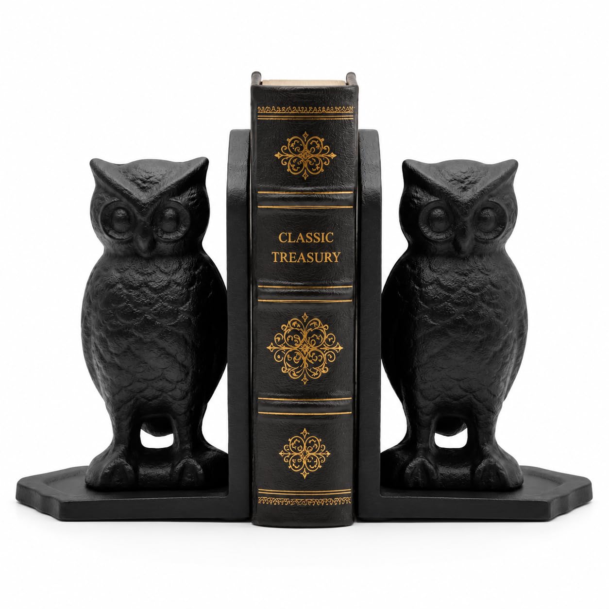 Comfy Hour Antique and Vintage Animal Collection Cast Iron Set of 2 Owls Bookends Art Bookend, 1 Pair, Black, Heavy Weight