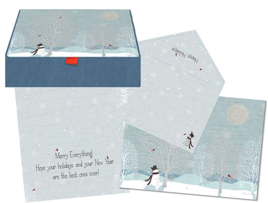 LPG Greetings Performing Arts Keepsake Box, Full Color Inside Designs Winter Wonderland Stationery Paper, 87117-14