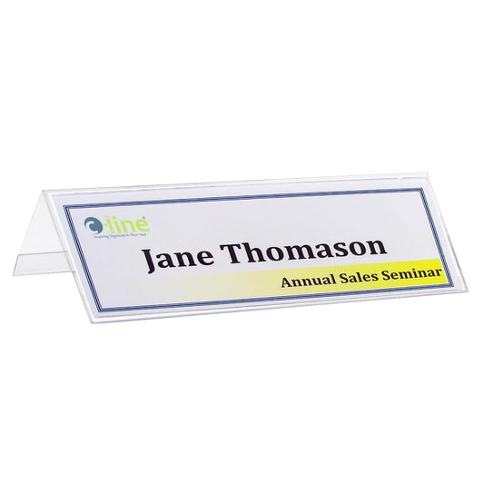 C-Line Plastic Name Tent Holders, 2-1/2 x 8-1/2 Inches, Clear, Pack of 25 (87597)