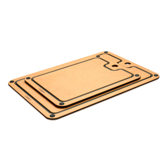 Cuisipro Set of 2 Fibre Wood Silicone Feet, 16 x 11 x 0.25inch Cutting Board, Natural/Slate