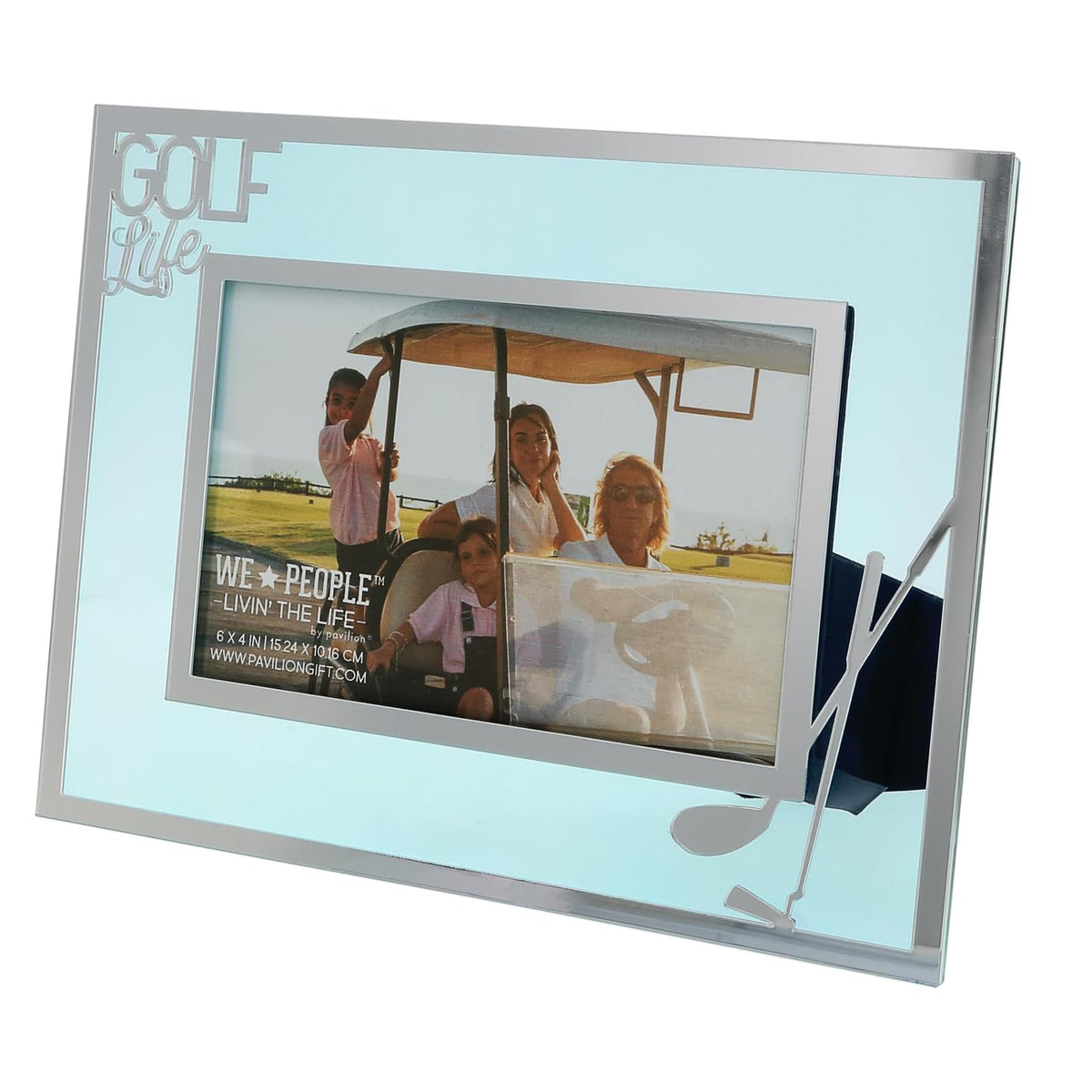 Pavilion Gift Company Picture Frame, 6" x 4", Blue and silver