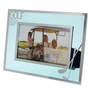 Pavilion Gift Company Picture Frame, 6" x 4", Blue and silver
