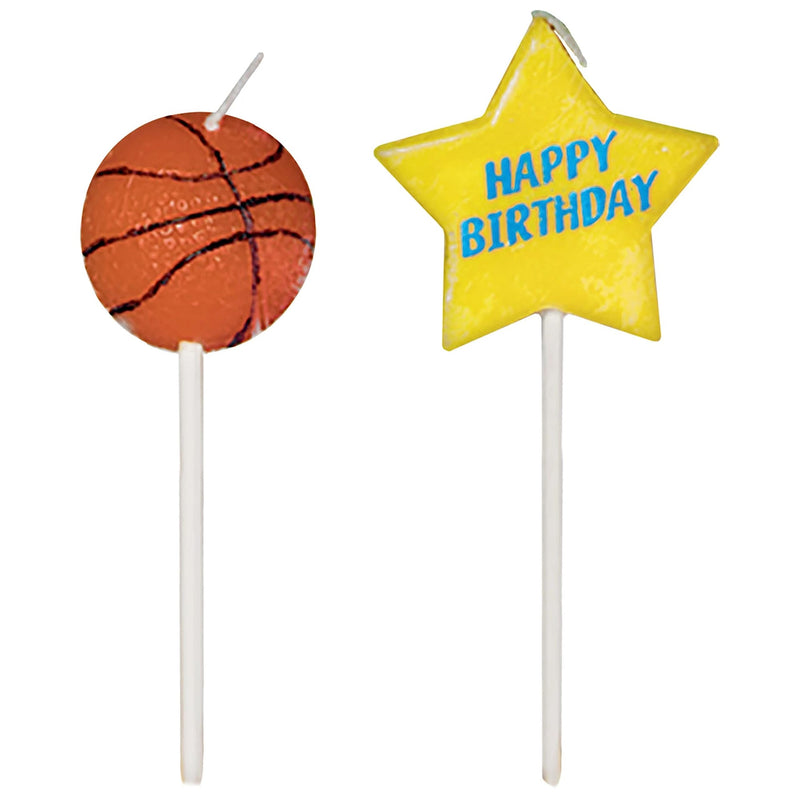 Basketball Birthday Toothpick Candle Set