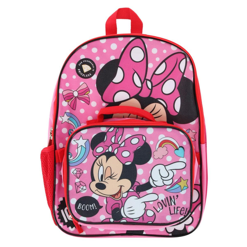 Disney Minnie Mouse 16" Backpack with Rectangle Lunch Bag