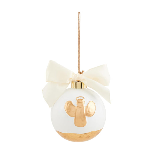 Mud Pie Hanging Ornament, 4" dia, White