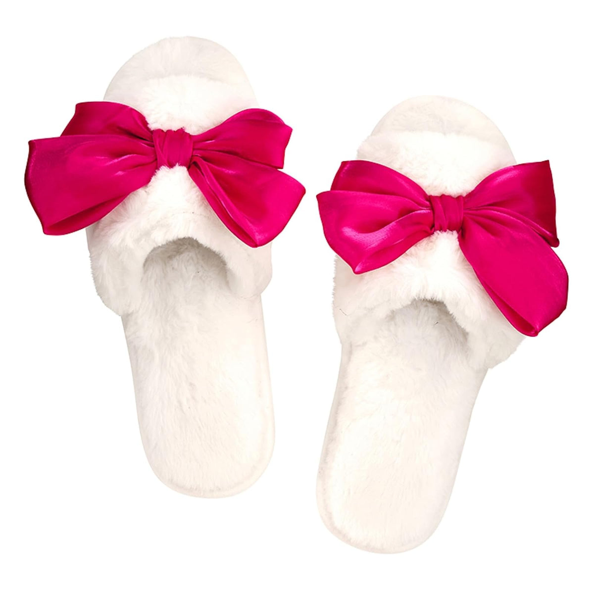 Bella Sleep + Spa Slipper, Large, Ivory/Hot Pink