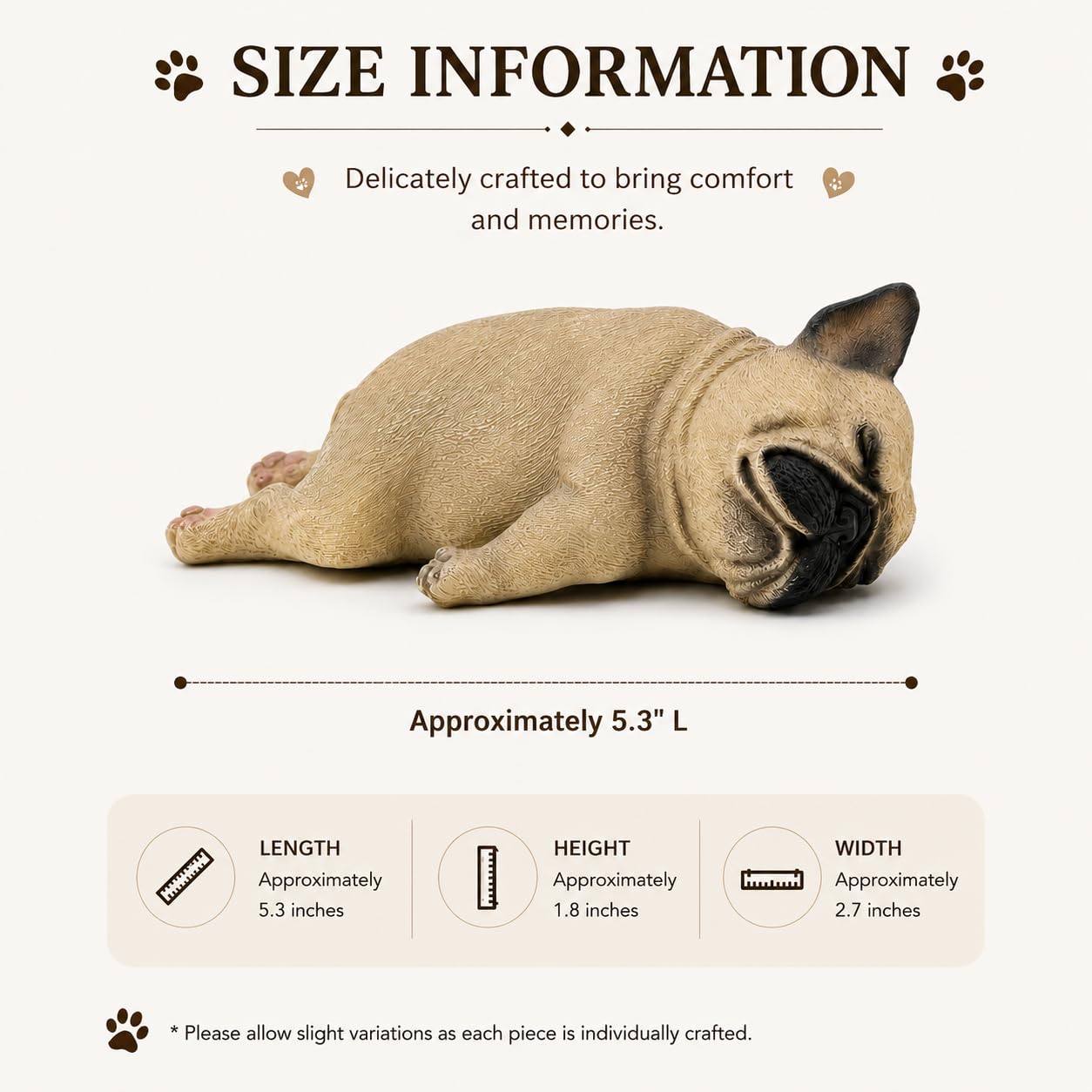 Comfy Hour 5.31 Inch Pug Figurine, Sleeping Dog Statue