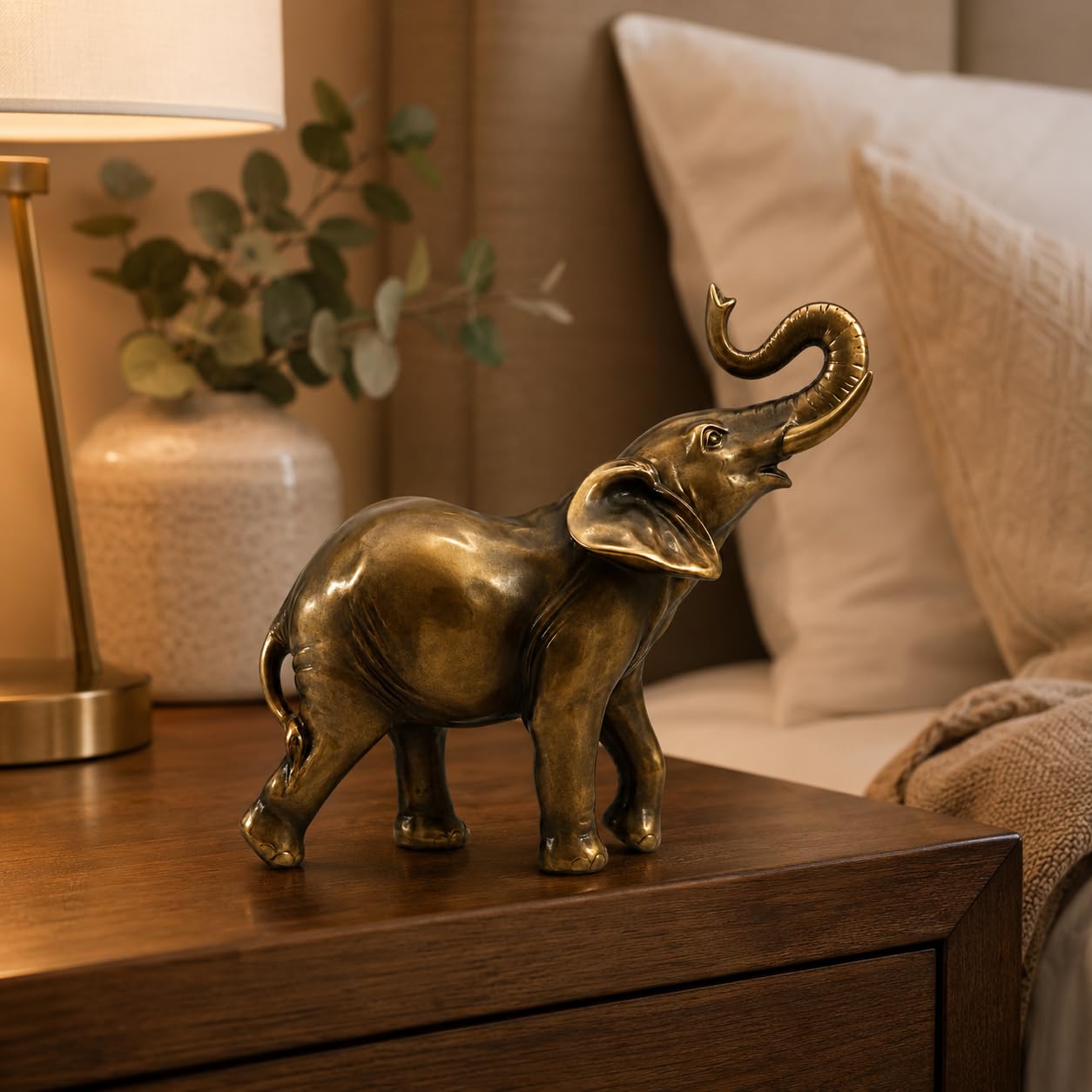 Comfy Hour 6" Elephant Decorative Tabletop Figurine, Bronze
