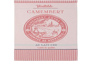Coucke French Cotton Jacquard Towel, Camembert Cheese, 20-Inches by 30-Inches, Red, 100% Cotton