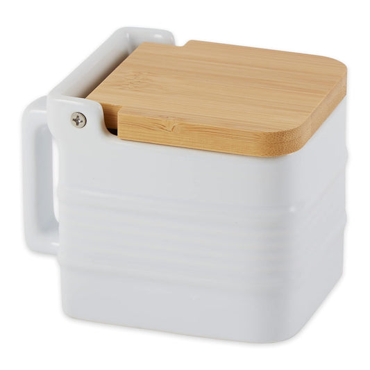 RSVP International Stoneware Salt Box - White