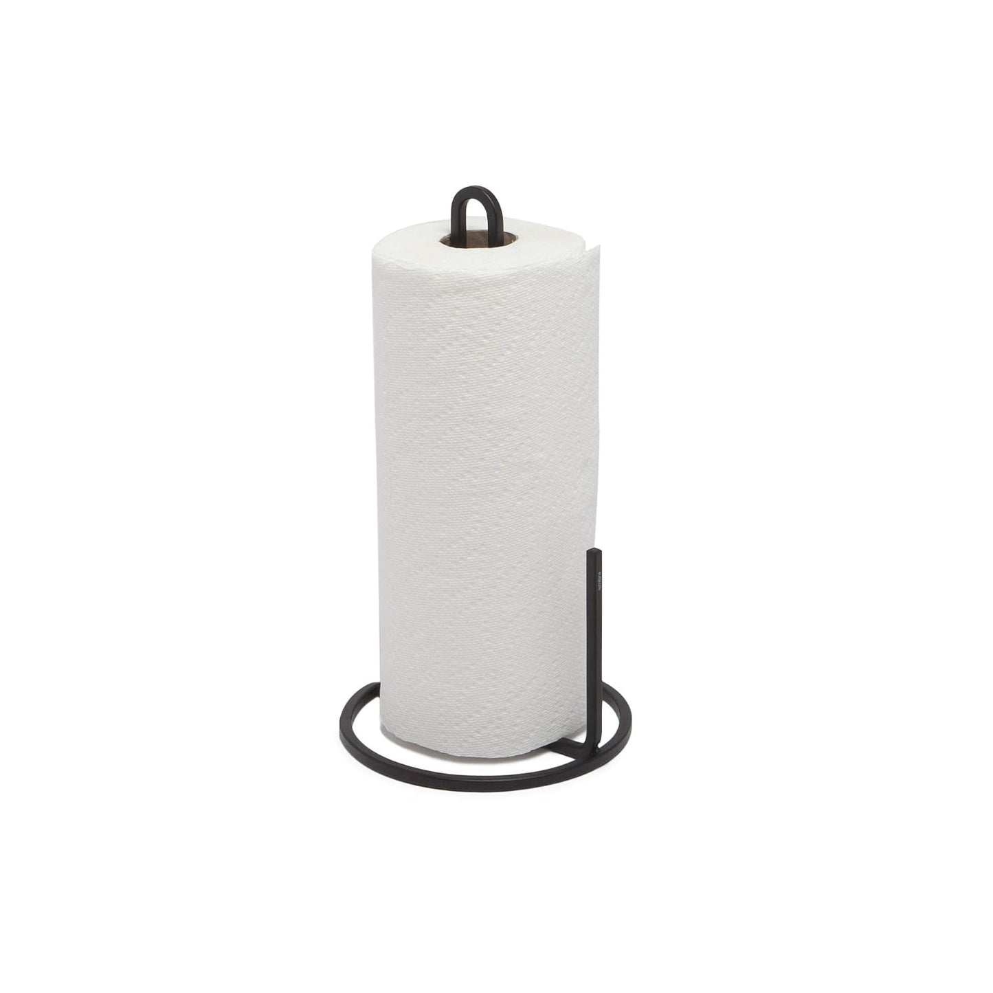 Umbra Squire Paper Towel Holder for Kitchen, Bent Metal Wire Looks Like Cast Iron, Black