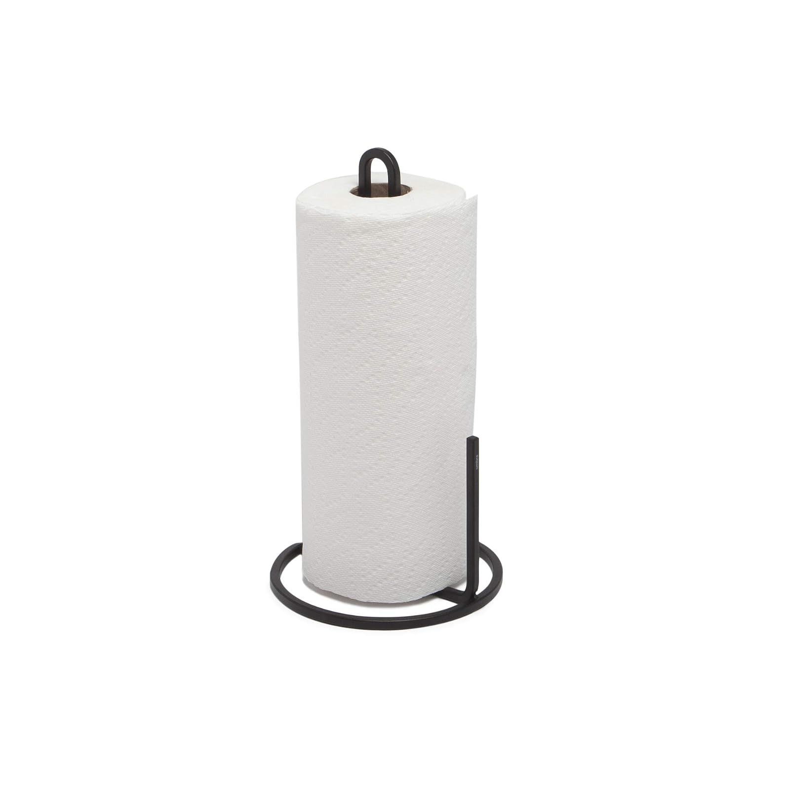 Umbra Squire Paper Towel Holder for Kitchen, Bent Metal Wire Looks Like Cast Iron, Black