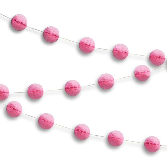 Unique Industries 7ft Light Pink Honeycomb Ball Garland (63375)