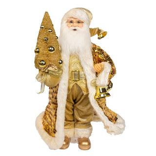 Kurt Adler Elegant 18" KSA Kringle Standing Gold Santa with Tree