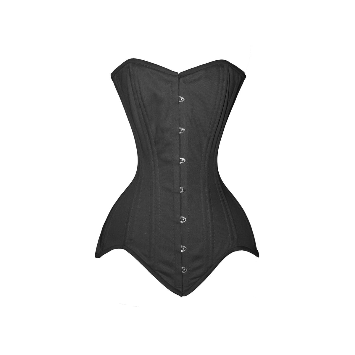 luvsecretlingerie Corset, X-Large, Black Cotton (Long Torso-fit Well for 5'10"/1